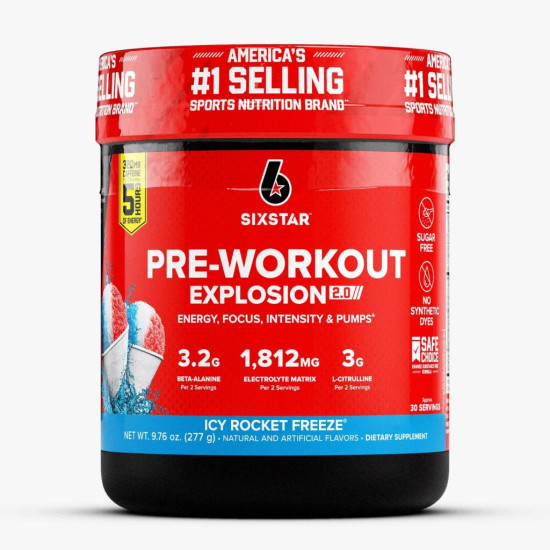 Six Star Pre-Workout Powder Explosion 2.0 Electrolyte Matrix, Icy Rocket Freeze 30 Servings