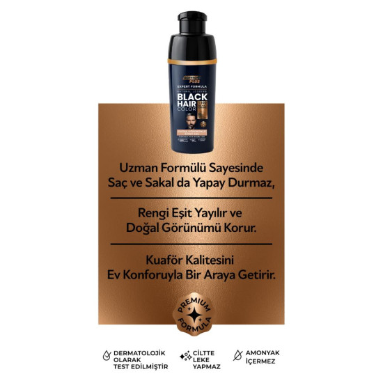 Softto Plus Expert Men Black Hair Color Siyah 10 dakikada Etkili Geliştirilmiş Formül Doğal Görünüm