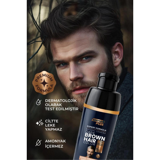 Softto Plus Expert Men Dark Brown Hair Color Koyu Kahve Geliştirilmiş Formül Doğal Görünüm