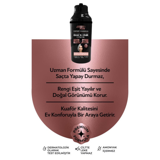 Softto Plus Expert Woman Black Hair Color Siyah Kadınlara Doğal Görünüm 400ml