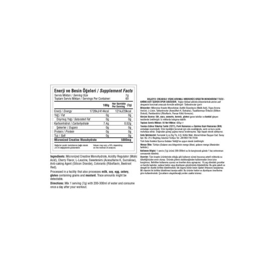 Bigjoy Sports Kreatin Creabig Creatine 420gr 60 Servis Vişne Monohydrat