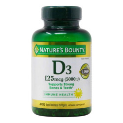 Nature's Bounty Vitamin D3 125 mcg, 400 Softgels