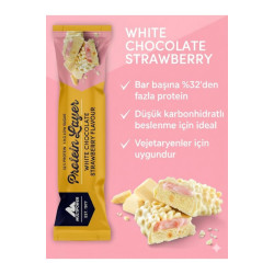 Multipower Protein Layer Bar 18 Adet - Beyaz Çikolata & Çilek Aromalı - Düşük Şeker