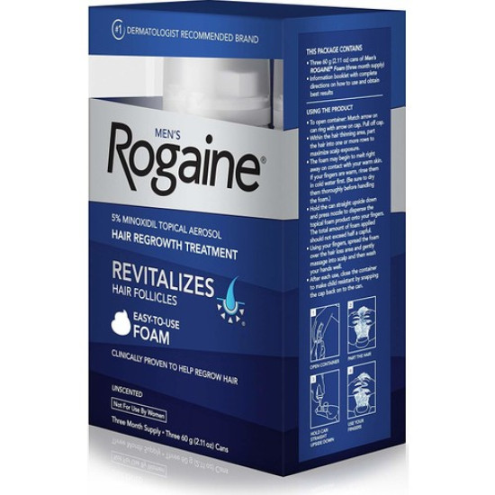 Rogaine Köpük Men Hair Regrowth Treatment Foam 3'lü 180 ml Set